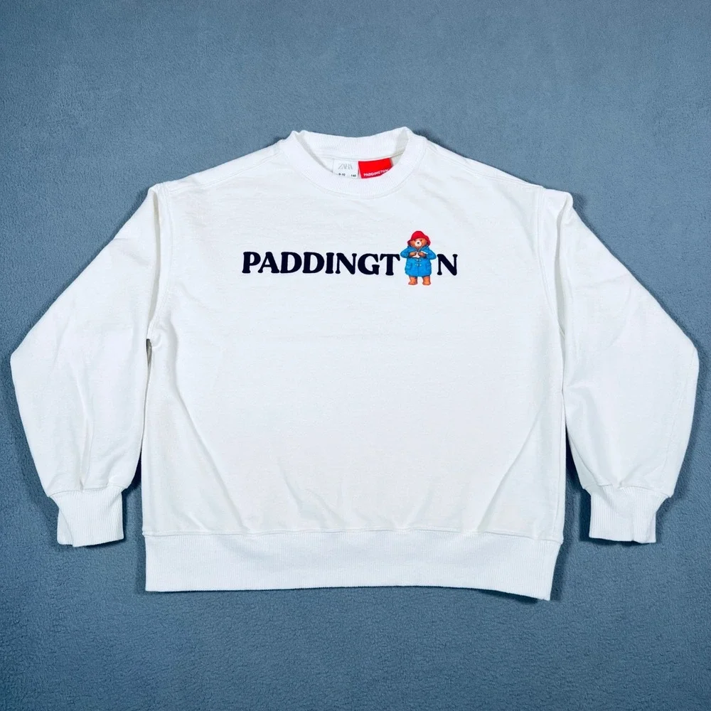 Zara Paddington Bear‎ Sweatshirt Kids 9-10 White All Set For A Big Adventure Top